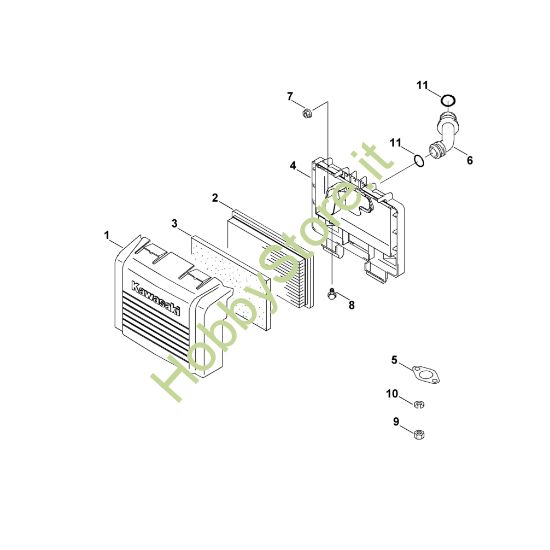 Picture of J - Filtro d'aria/tubo di scarico FH430V-AS54
